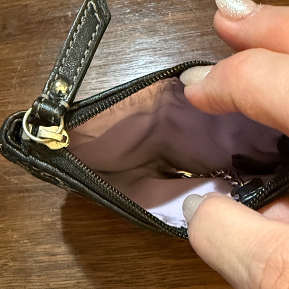 Coach Black and Silver Patterned Women's change purse - Picture 2 of 2